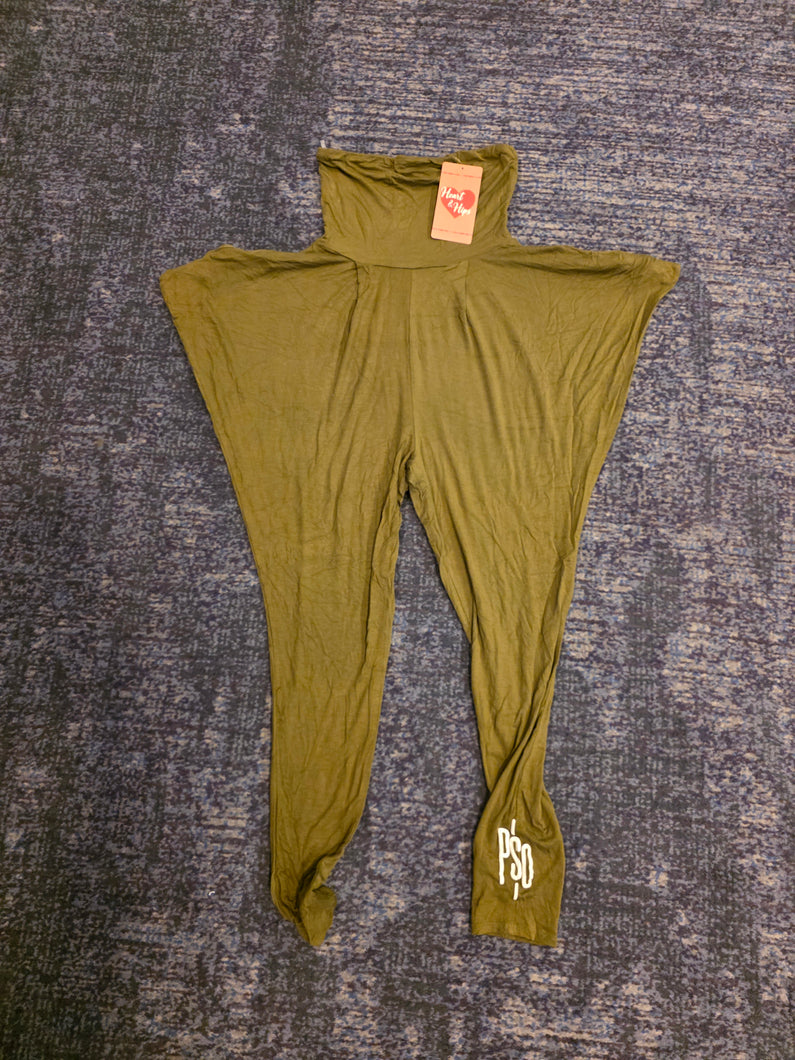 Stretchy Olive Harem Jumpsuit